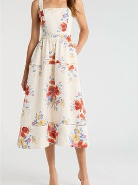 Reformation Everett Linen Midi Sundress Size 6